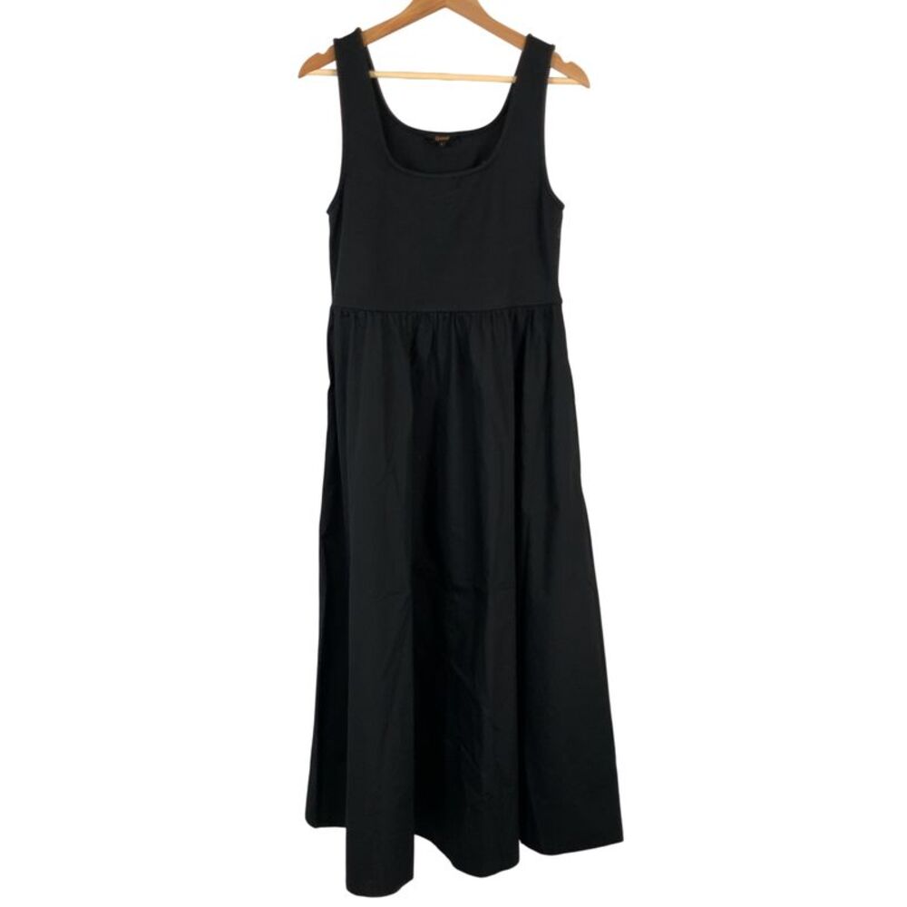 Quince Cotton Mixed Media Tank Dress Black L-81775743955-1352913-$59